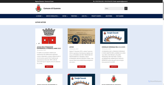 Security scan screenshot of https://www.guarene.it/
