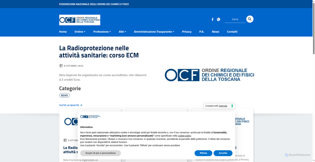 Security scan screenshot of https://www.chimicifisicitoscana.it/