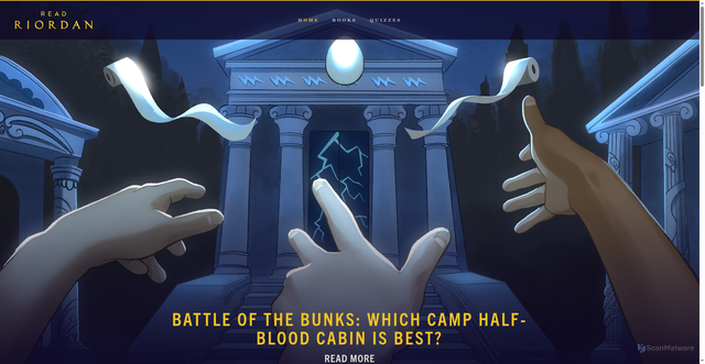 Security scan screenshot of https://www.readriordan.com/