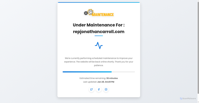 Security scan screenshot of https://repjonathancarroll.com
