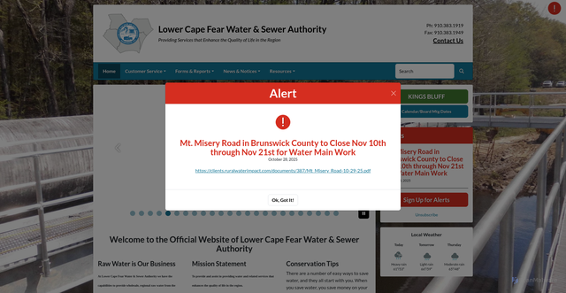 Security scan screenshot of https://lcfwasa.org/