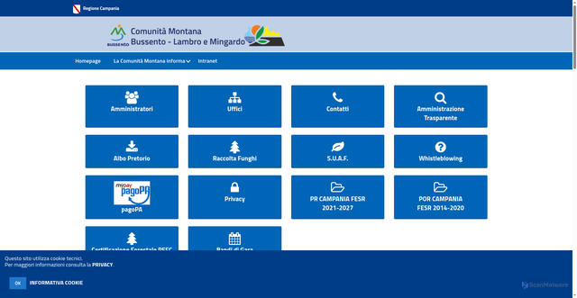 Security scan screenshot of https://www.cmbussento.it/hh/index.php