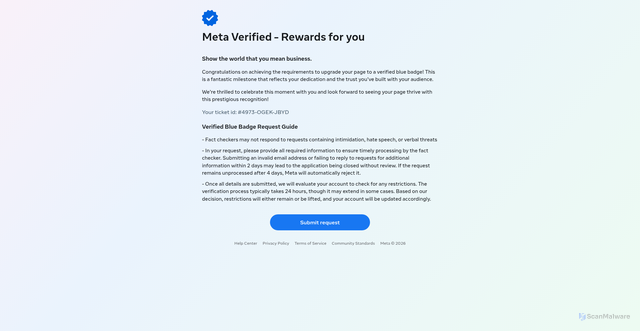 Security scan screenshot of https://verificationbadgeblue.vercel.app/privacy-center