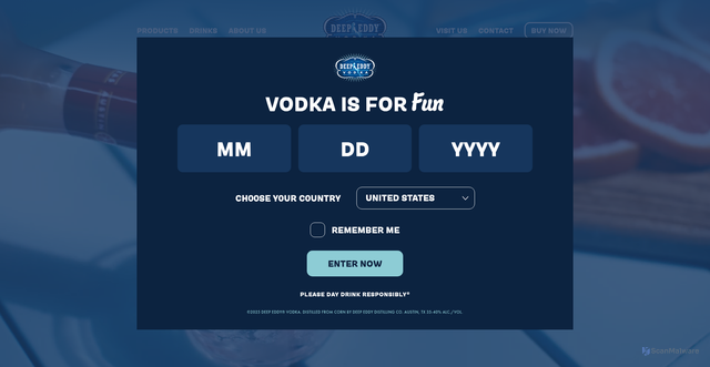 Security scan screenshot of https://deepeddyvodka.com