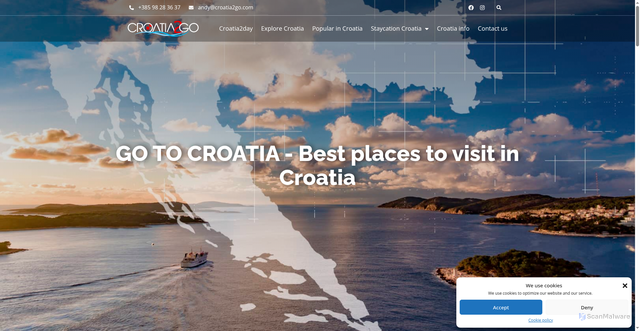 Security scan screenshot of https://croatia2go.com/