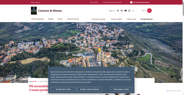 Security scan screenshot of https://www.comunediatessa.it