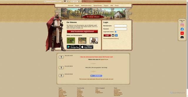 Security scan screenshot of https://die-staemme.de