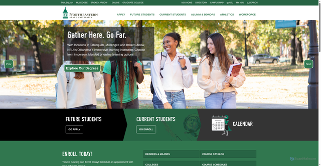 Security scan screenshot of https://www.nsuok.edu/