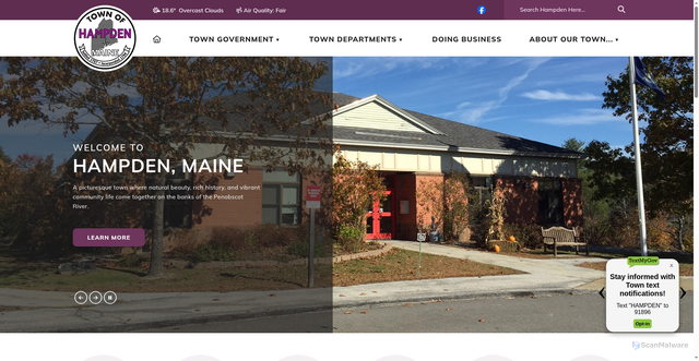 Security scan screenshot of https://www.hampdenmaine.gov/
