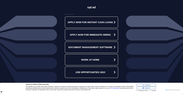 Security scan screenshot of https://upl.ad