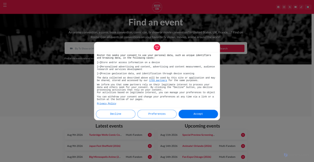 Security scan screenshot of https://rostercon.com