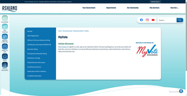 Security scan screenshot of https://www.coawi.org/259/MyVote