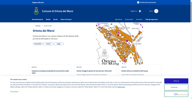 Security scan screenshot of https://www.comune.ortona.aq.it/