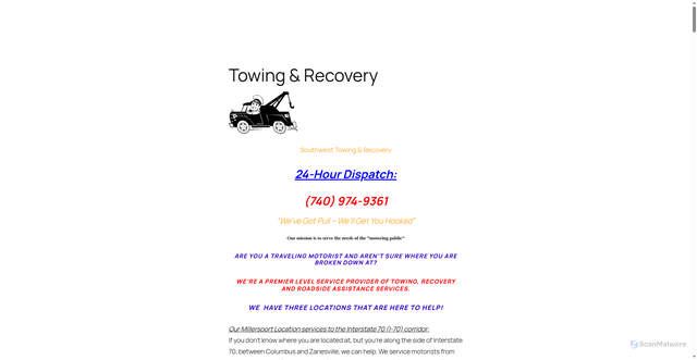 Security scan screenshot of https://southwesttowing-recovery.com
