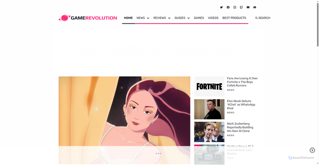 Security scan screenshot of https://gamerevolution.com