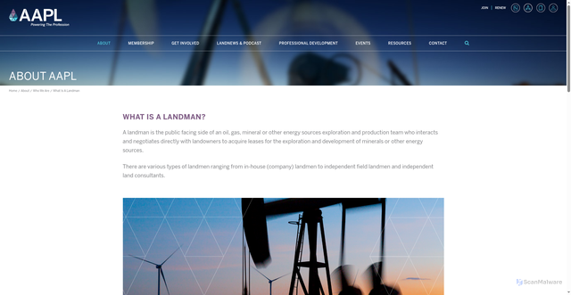 Security scan screenshot of https://www.landman.org/about/who-we-are/what-is-a-landman
