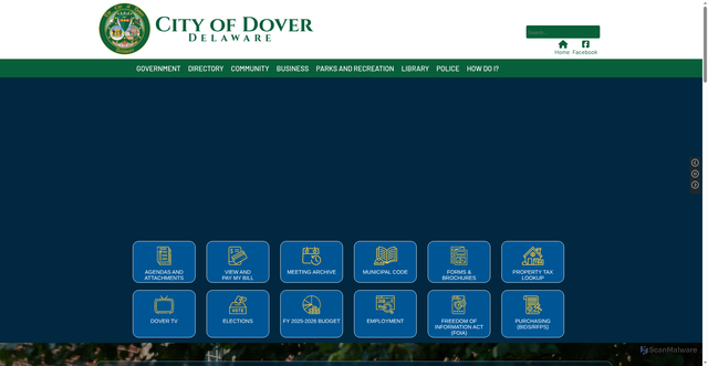 Security scan screenshot of https://www.cityofdover.gov/
