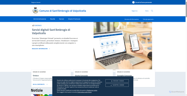 Security scan screenshot of https://www.comune.santambrogio.vr.it/
