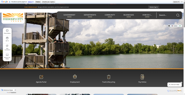 Security scan screenshot of https://missouricitytx.gov/