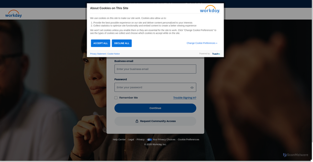 Security scan screenshot of https://signin.resourcecenter.workday.com