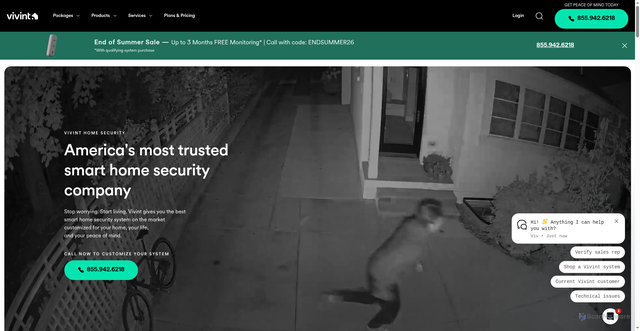 Security scan screenshot of https://vivint.com