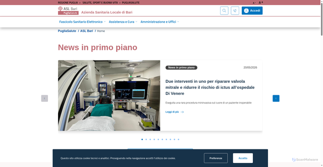 Security scan screenshot of https://www.asl.bari.it