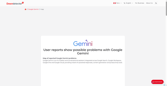 Security scan screenshot of https://downdetector.pe/en/status/googlegemini/map/