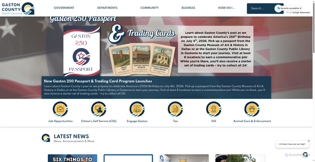 Security scan screenshot of https://gastongov.com/