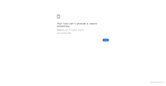 Security scan screenshot of https://decams.eu