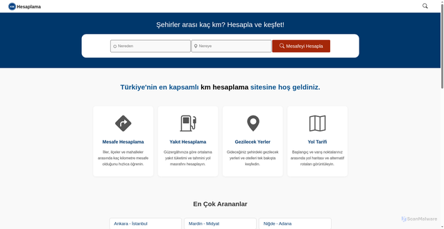 Security scan screenshot of https://kmhesaplama.com