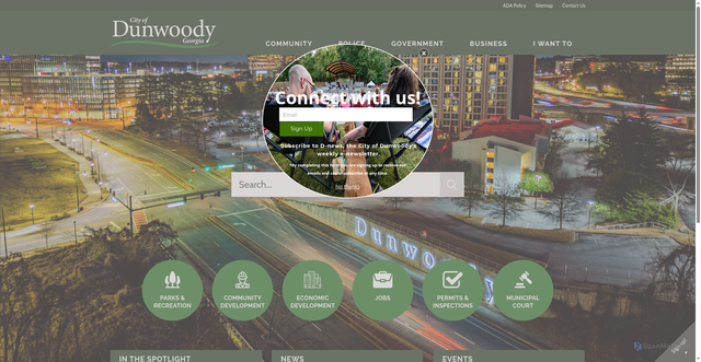 Security scan screenshot of https://www.dunwoodyga.gov/