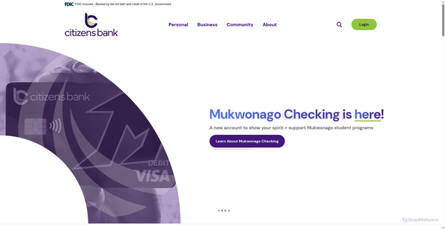 Security scan screenshot of http://citizenbank.com/