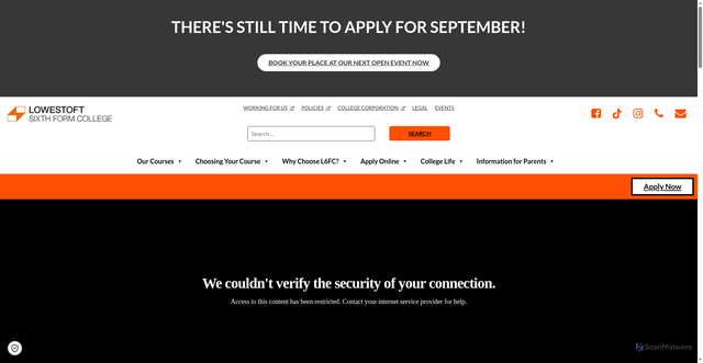 Security scan screenshot of http://www.l6fc.org