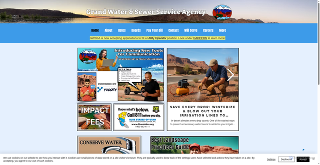 Security scan screenshot of https://www.grandwatersewerut.gov/