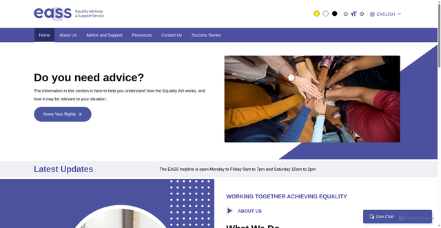 Security scan screenshot of https://www.equalityadvisoryservice.com