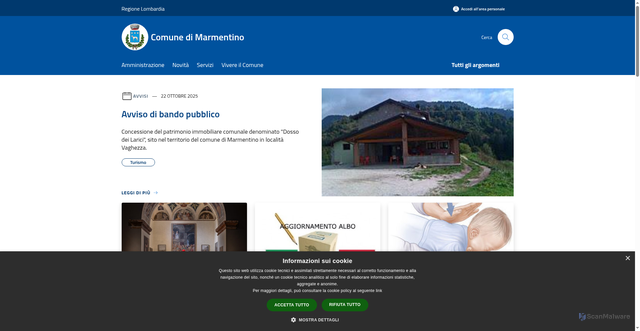 Security scan screenshot of https://www.comune.marmentino.bs.it/it