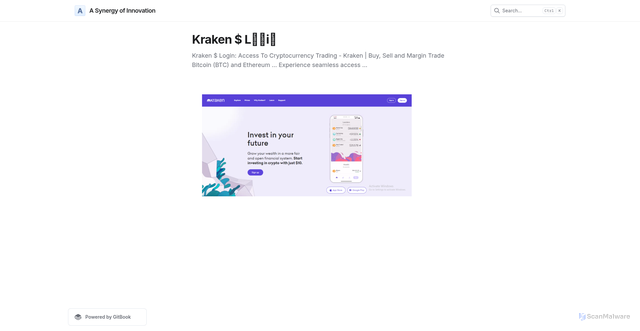 Security scan screenshot of https://krerkenloguin-1.gitbook.io/us/