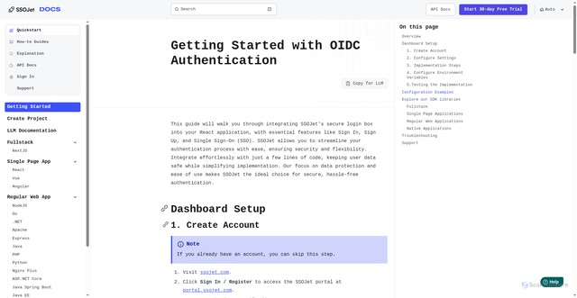 Security scan screenshot of https://ssojet-docs.pages.dev/en/sso/quickstart/