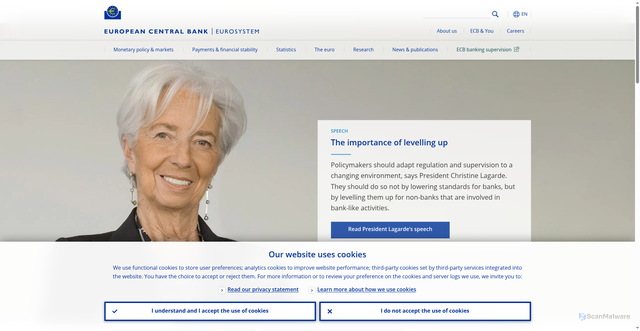 Security scan screenshot of https://www.ecb.europa.eu/home/html/index.en.html