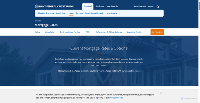 Security scan screenshot of https://www.navyfederal.org/loans-cards/mortgage/mortgage-rates.html