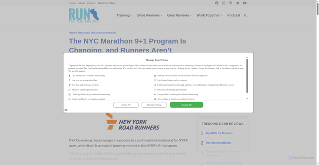 Security scan screenshot of https://runtothefinish.com/nyc-marathon-9-1-program/