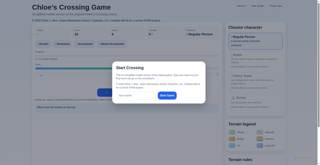 Security scan screenshot of http://chloes-crossing-game.pages.dev/