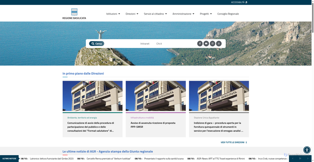 Security scan screenshot of https://www.regione.basilicata.it/