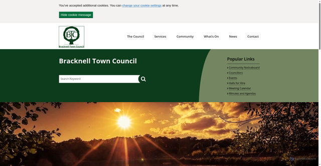 Security scan screenshot of https://www.bracknelltowncouncil.gov.uk/