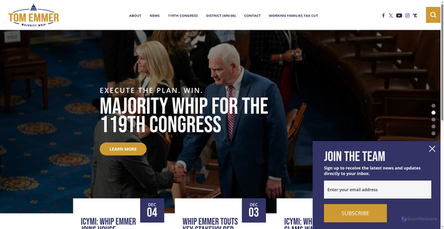 Security scan screenshot of https://www.majoritywhip.gov/