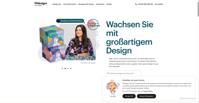 Security scan screenshot of https://99designs.com/