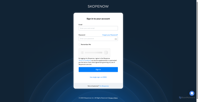 Security scan screenshot of https://app.skopenow.com