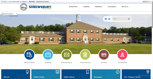 Security scan screenshot of https://shrewsburyma.gov/