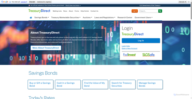 Security scan screenshot of https://savingsbond.gov/