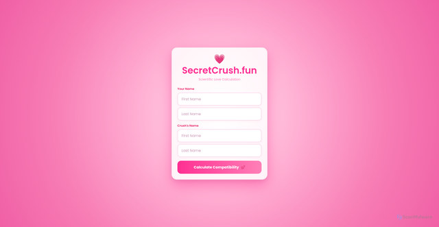 Security scan screenshot of https://secretcrush.fun